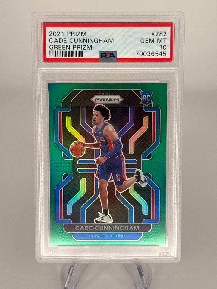 Cade Cunninham 2021 Panini Prizm Green Prizm Rookie, PSA 10 Gem Mint