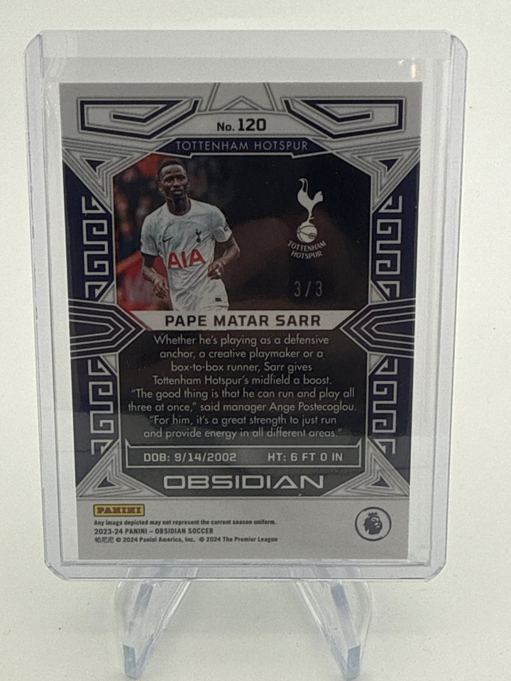 Pape Matar Sarr 2023-2024 Panini Obsidian Neon Green Flood Electric Etch, 3/3