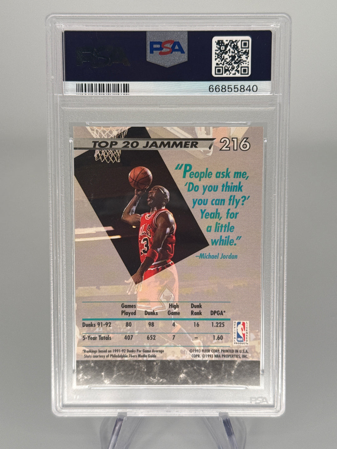 Michael Jordan 1992 Fleer Ultra, PSA 10 Gem Mint