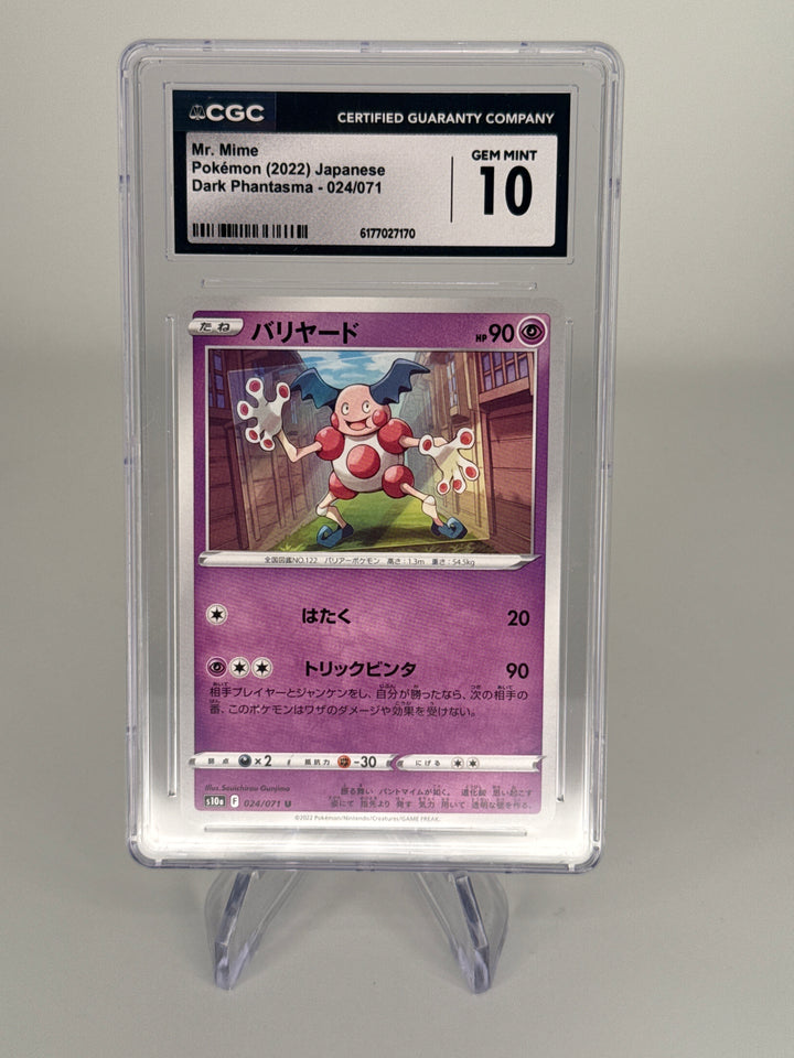 Pokemon TCG 2022 Japanese Mr. Mime Dark Phantasma, 024/071, CGC 10 Gem Mint