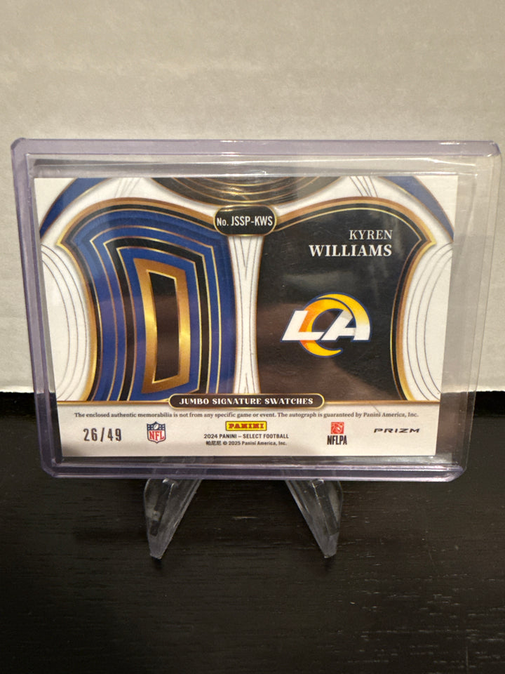Kyren Williams 2024 Panini Select Copper Patch Auto, 26/49