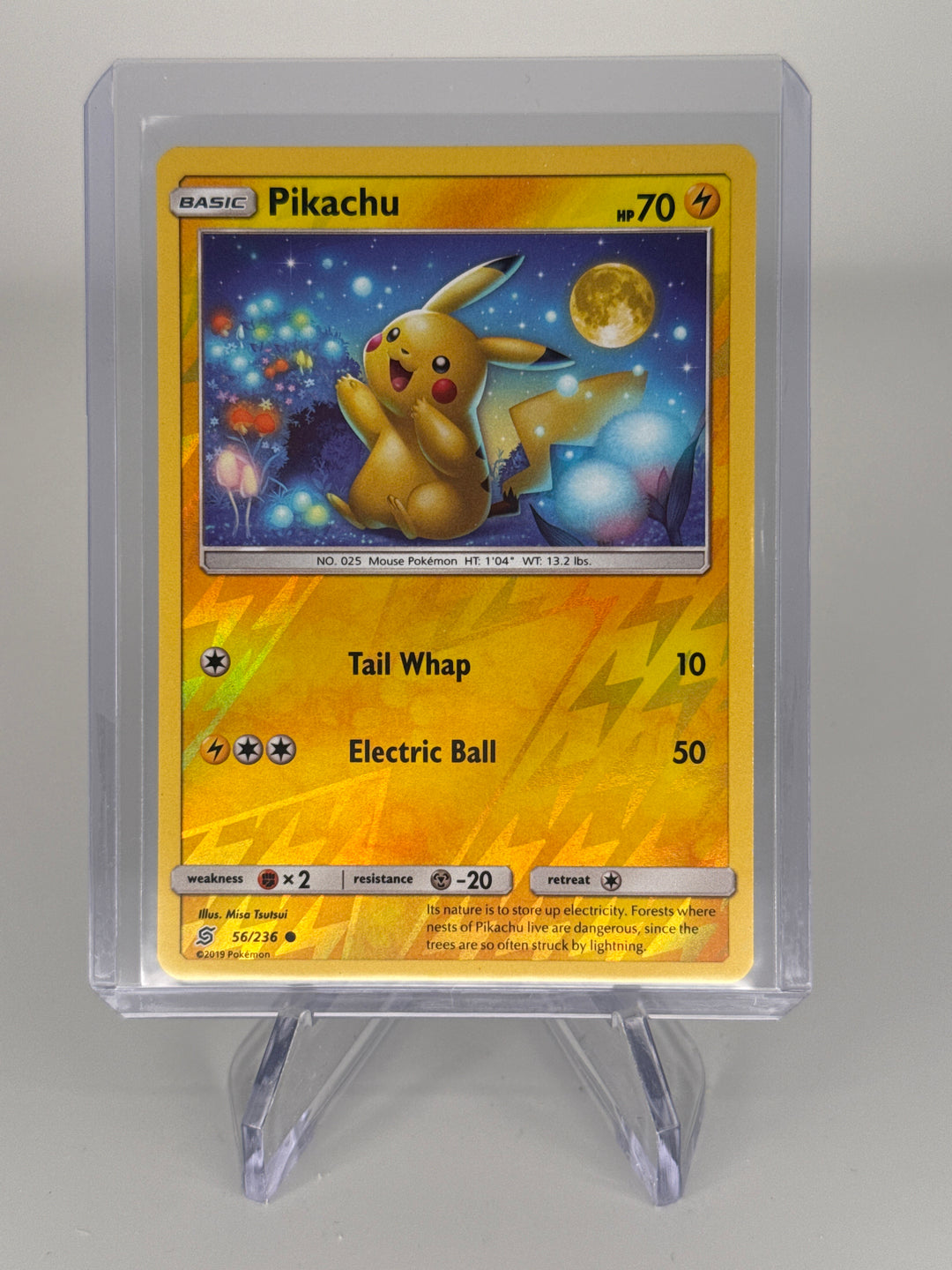 Pokemon TCG 2019 Pikachu Cosmic Eclipse Reverse Holo, 56/236