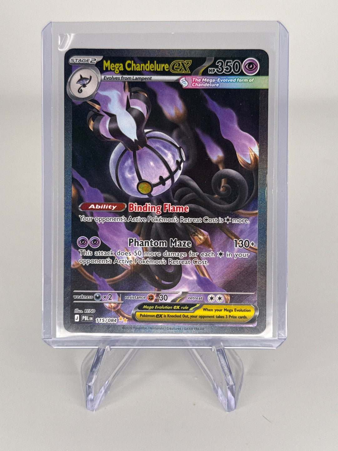 Pokemon TCG 2026 Mega Chandelure EX Pitch Black Special Illustration Rare, 115/084