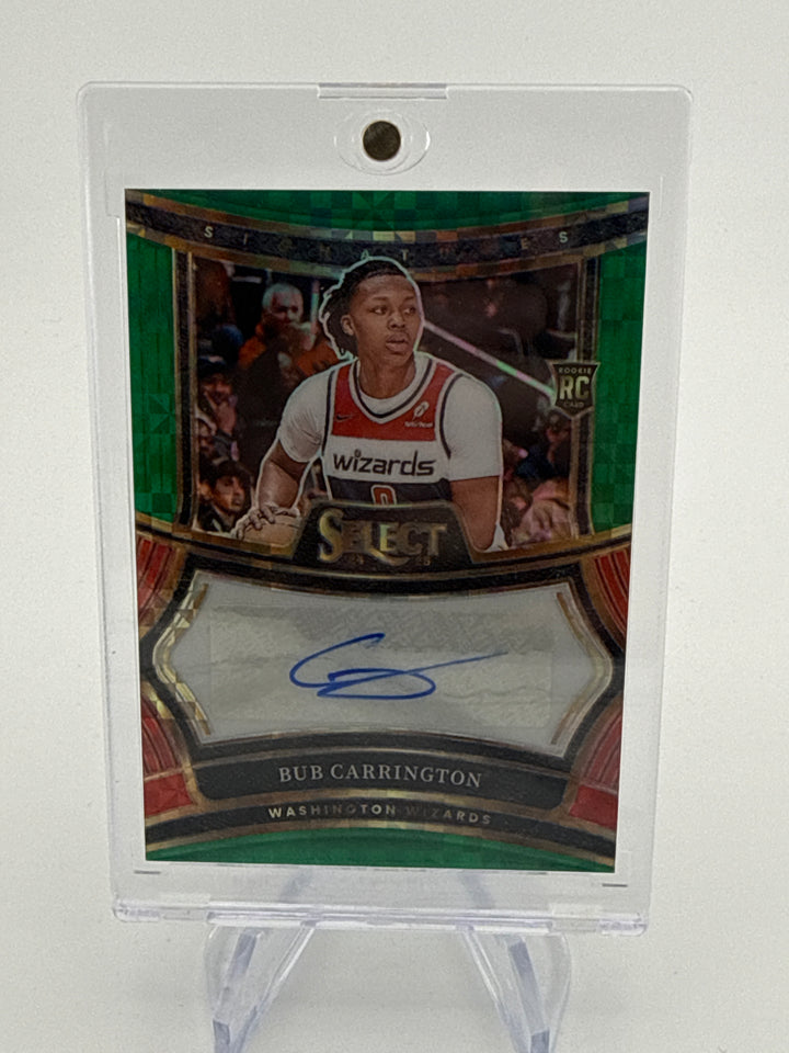 Bub Carrington 2024-2025 Panini Select Green Rookie Auto, 4/5