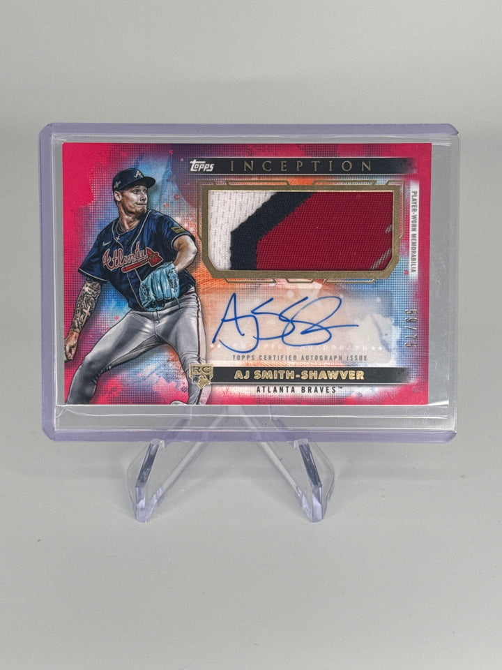AJ Smith-Shawver 2024 Topps Inception Rookie Patch Auto Red, 59/75