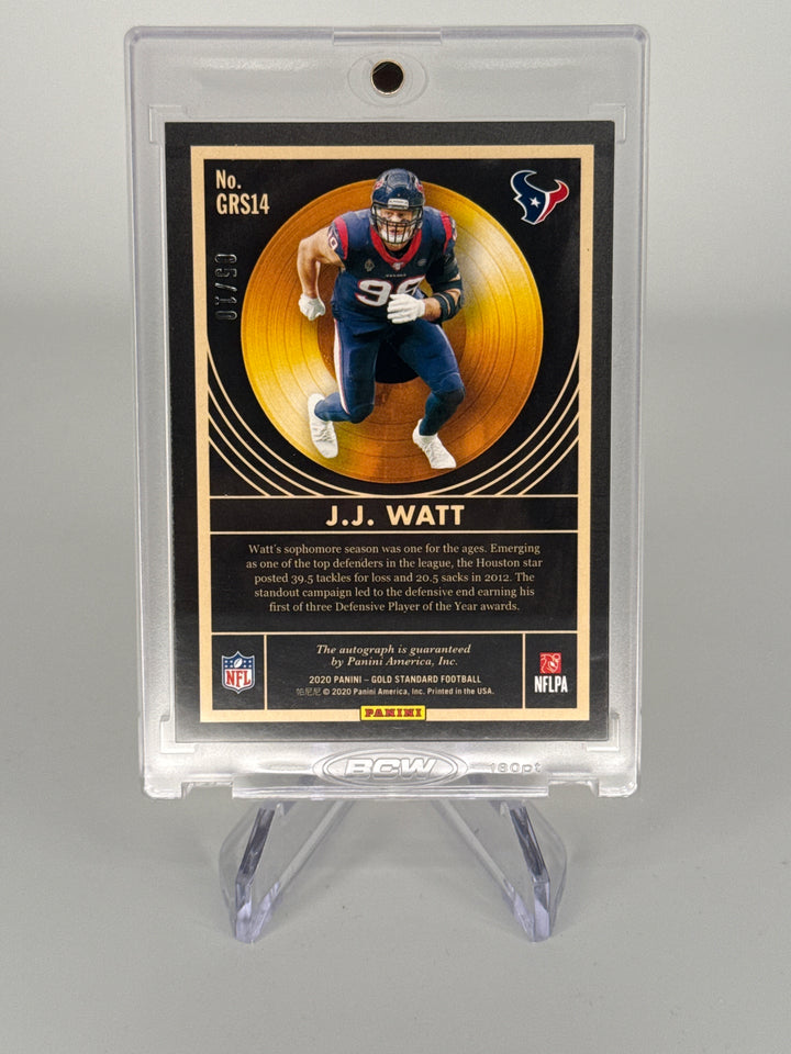 JJ Watt 2020 Panini Gold Standard Golden Record Auto, 05/10