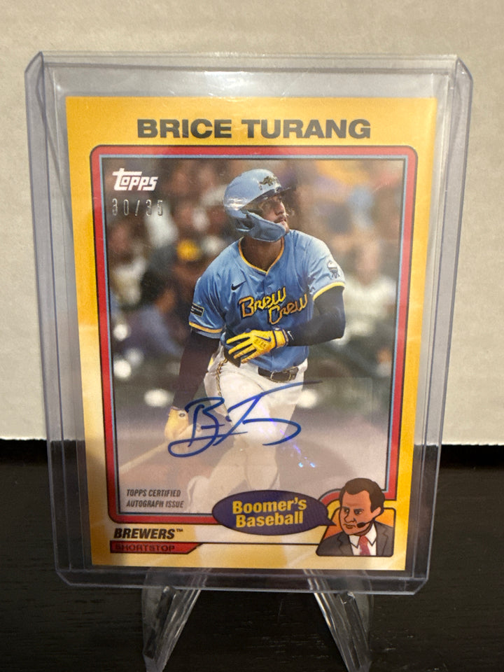 Brice Turang 2024 Topps X Boomers Baseball Yellow Auto, 30/35