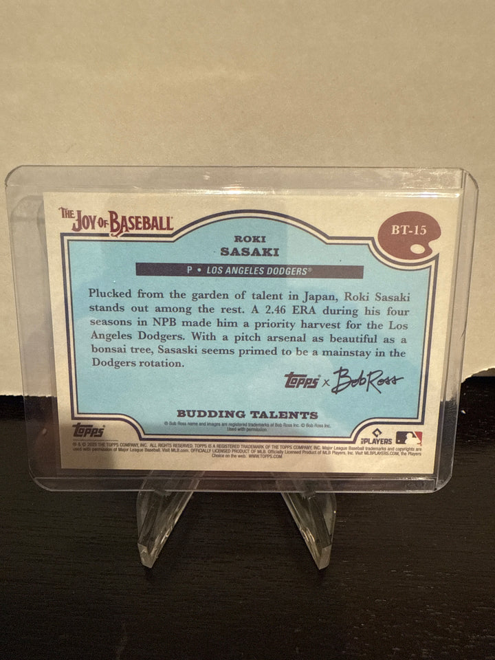 Roki Sasaki 2025 Topps X Bob Ross Budding Talents Rookie