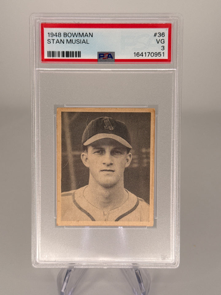 Stan Musial 1948 Bowman Rookie, PSA 3