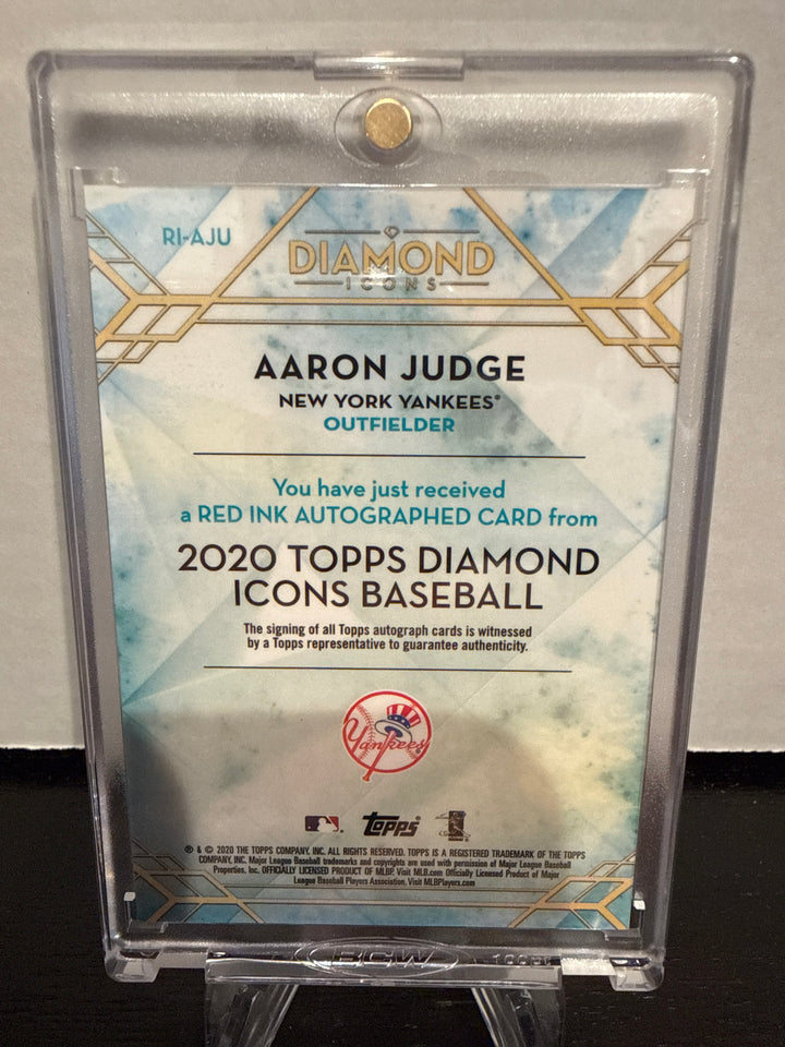 Aaron Judge 2020 Topps Diamond Icons Red Ink Auto, 02/10