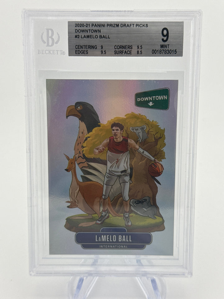 Lamelo Ball 2020 Panini Prizm Draft Picks SSP Downtown Case Hit, BGS 9 Mint