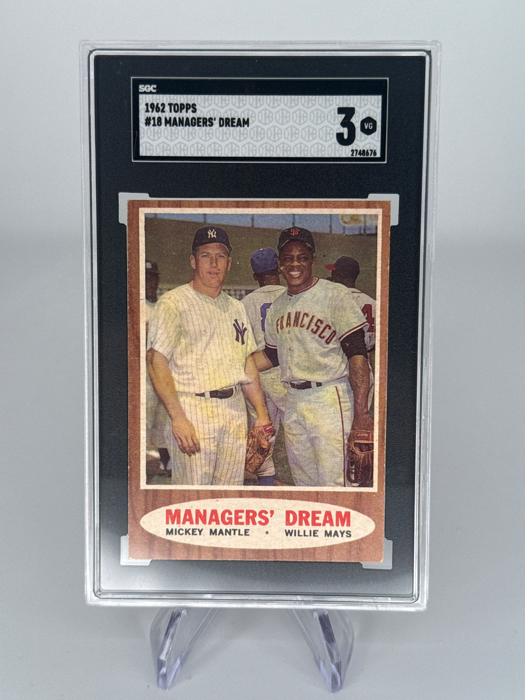 Mickey Mantle/Willie Mays 1962 Topps Managers Dream, SGC 3