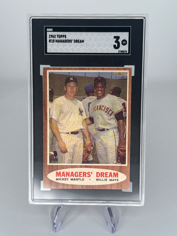 Mickey Mantle/Willie Mays 1962 Topps Managers Dream, SGC 3