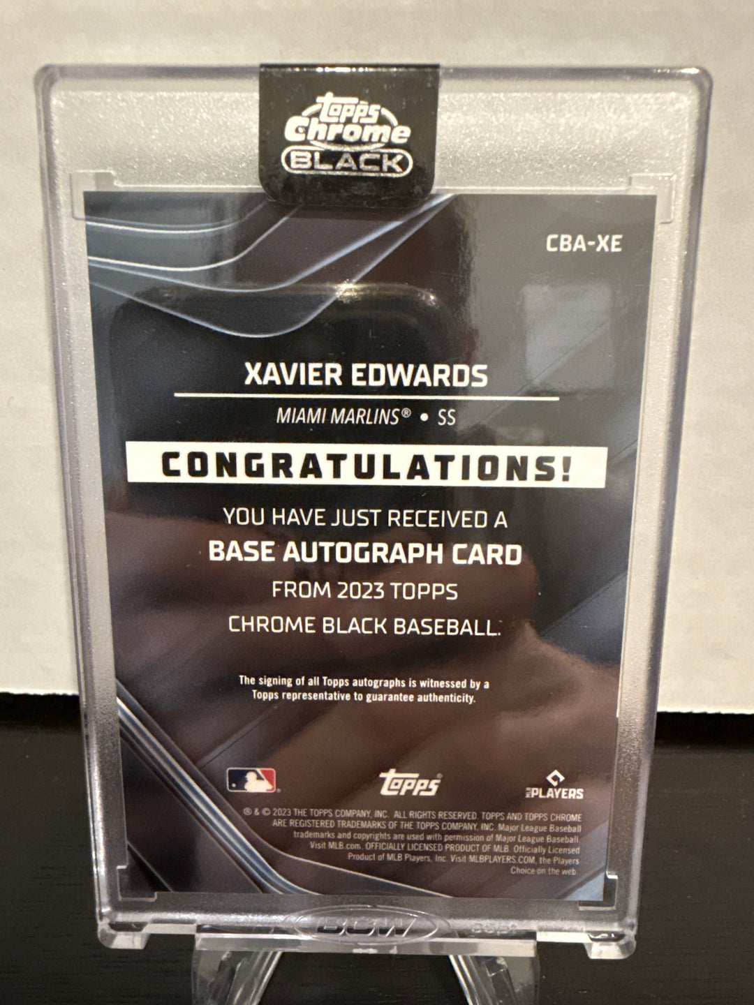 Xavier Edwards 2023 Topps Chrome Black Orange Rookie Auto, 11/25