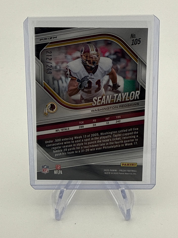 Sean Taylor 2025 Panini Prizm Orange Prizm, 212/249
