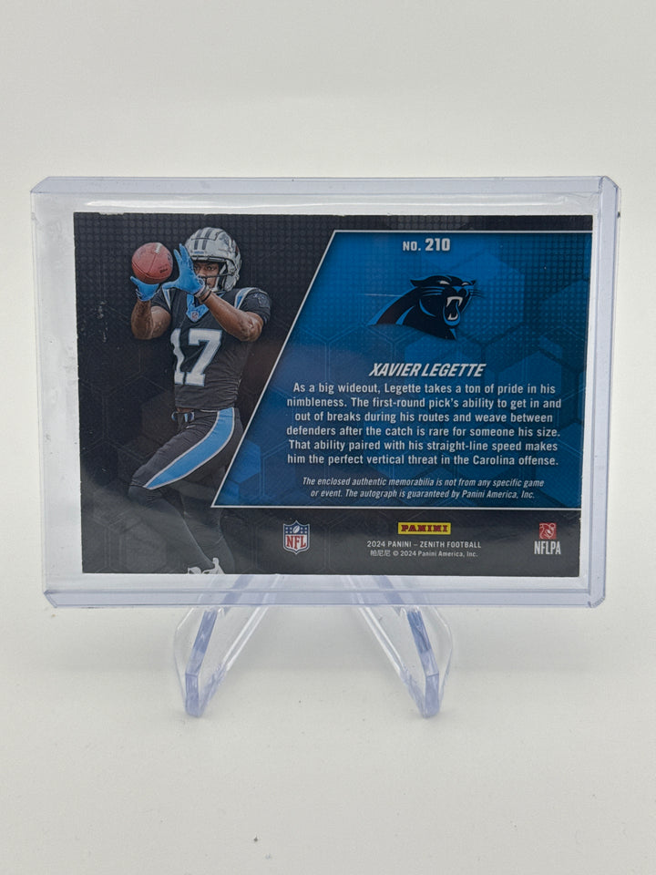 Xavier Legette 2024 Panini Zenith Rookie Triple Patch Laundry Tag Auto, 16/25