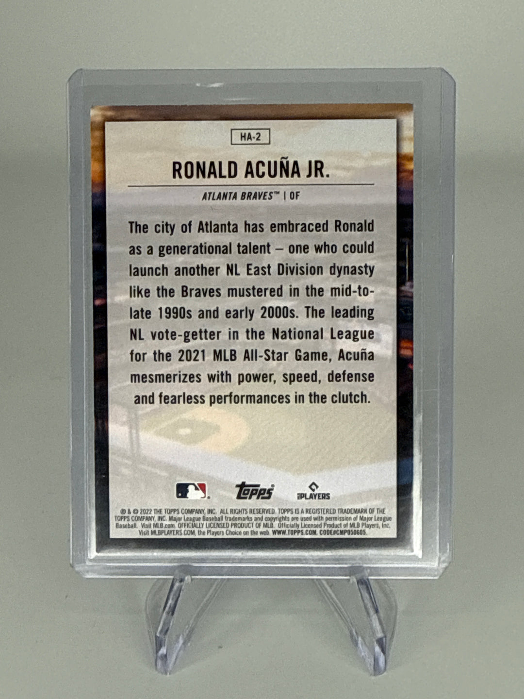 Ronald Acuna Jr. 2022 Topps Home Field Advantage SSP