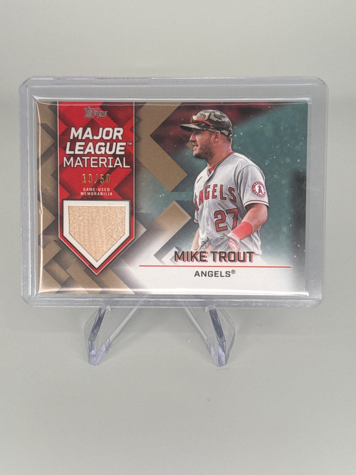Mike Trout 2022 Topps Series One Major League Material Gold Relic, 19/50