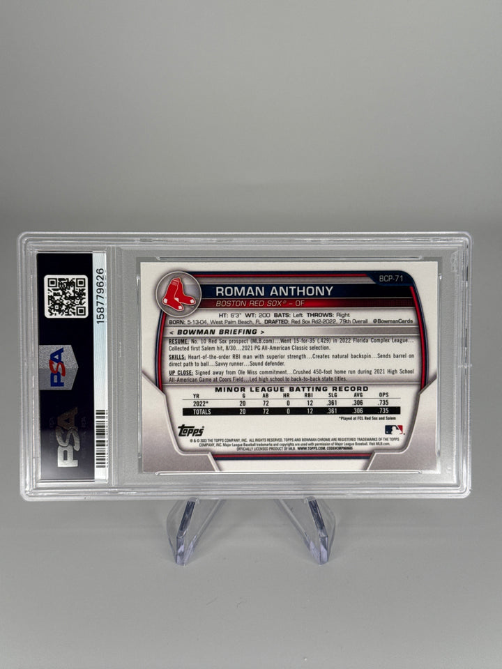 Roman Anthony 2023 Bowman Chrome 1st, PSA 9 Mint