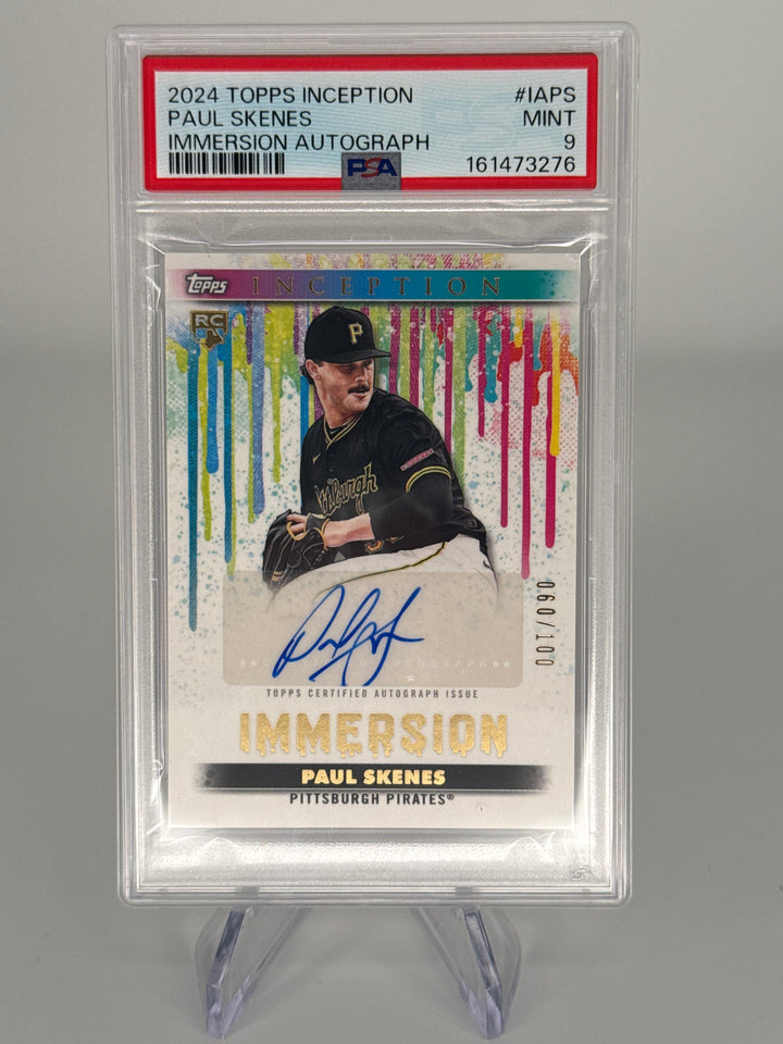 Paul Skenes 2024 Topps Inception Immersion Rookie Auto, 060/100, PSA 9 Mint