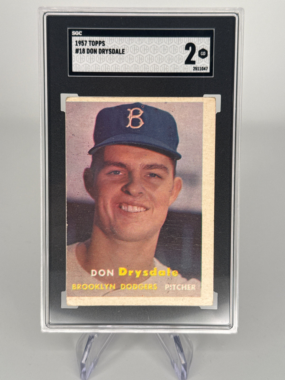 Don Drysdale 1957 Topps Rookie, SGC 2