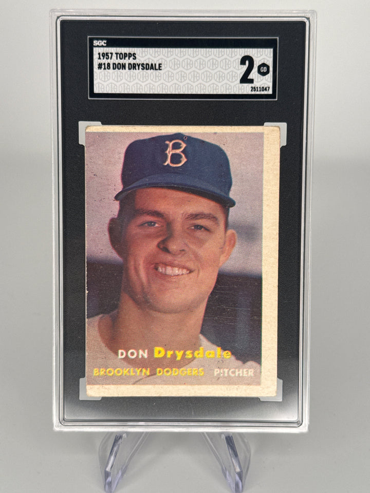 Don Drysdale 1957 Topps Rookie, SGC 2