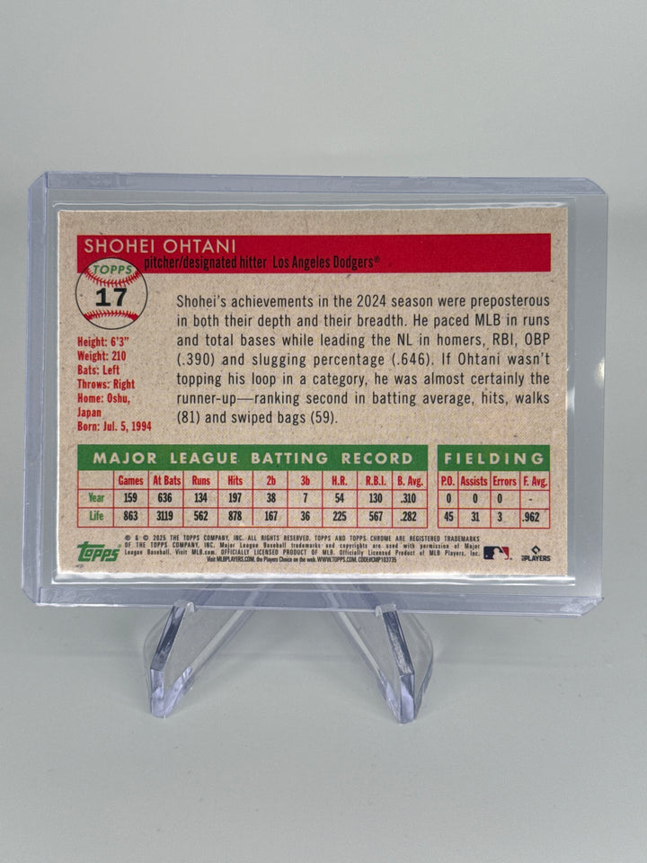 Shohei Ohtani 2025 Topps Chrome Platinum Blue Prism Refractor