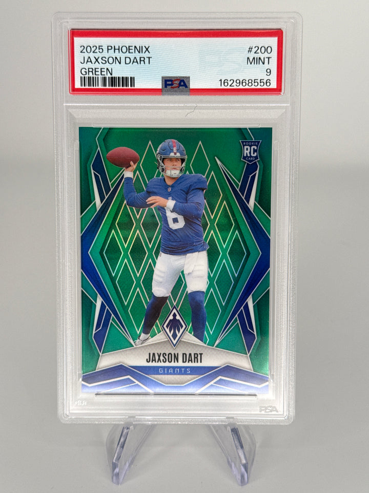 Jaxson Dart 2025 Panini Phoenix Green Rookie, 04/25, PSA 9 Mint