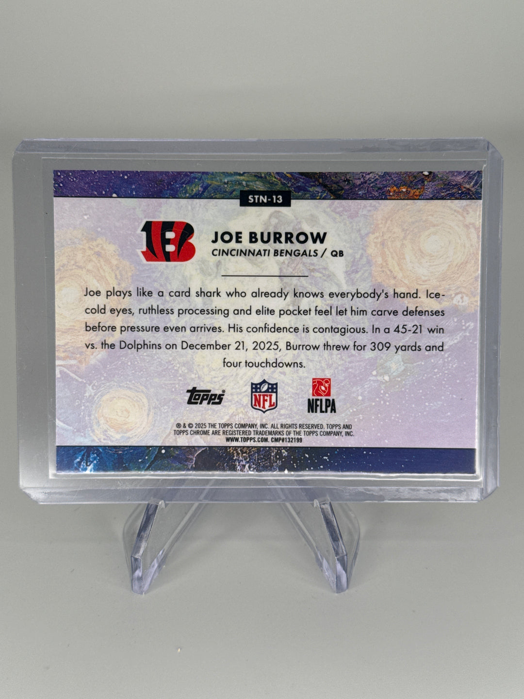 Joe Burrow 2025 Topps Cosmic Chrome Stars in The Night SP
