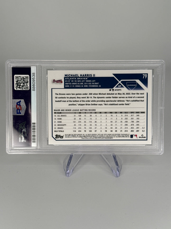 Michael Harris 2023 Topps Chrome Pink Rookie, PSA 10 Gem Mint