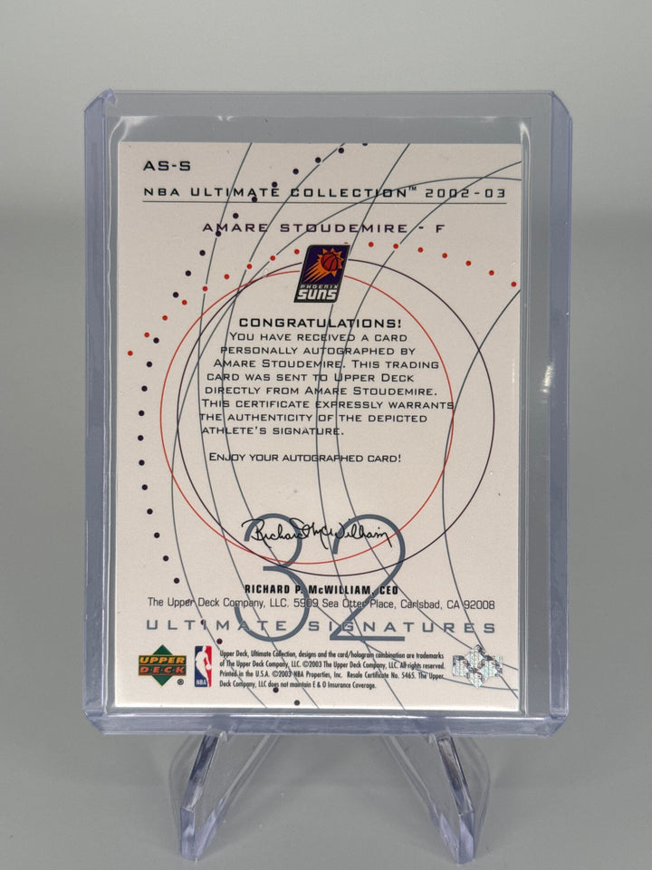 Amare Stoudemire 2002 Upper Deck Ultimate Collection Rookie Auto