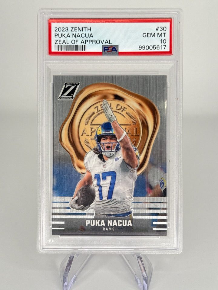 Puka Nacua 2023 Panini Zenith Zeal of Approval, PSA 10 Gem Mint