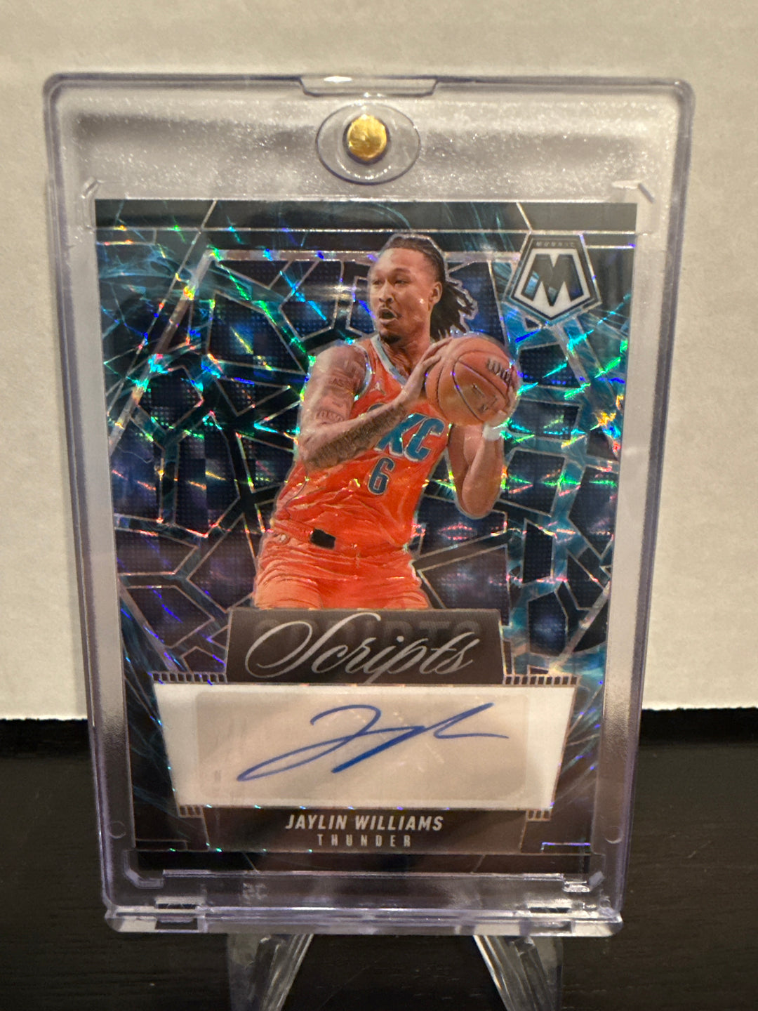 Jaylin Williams 2025 Panini Mosaic SSP Genesis Scripts Auto