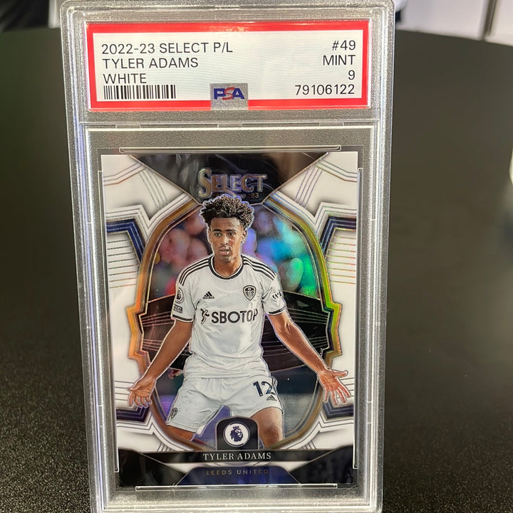 Tyler Adams 2022-2023 Panini Select White Refractor, 02/20, PSA 9 Mint