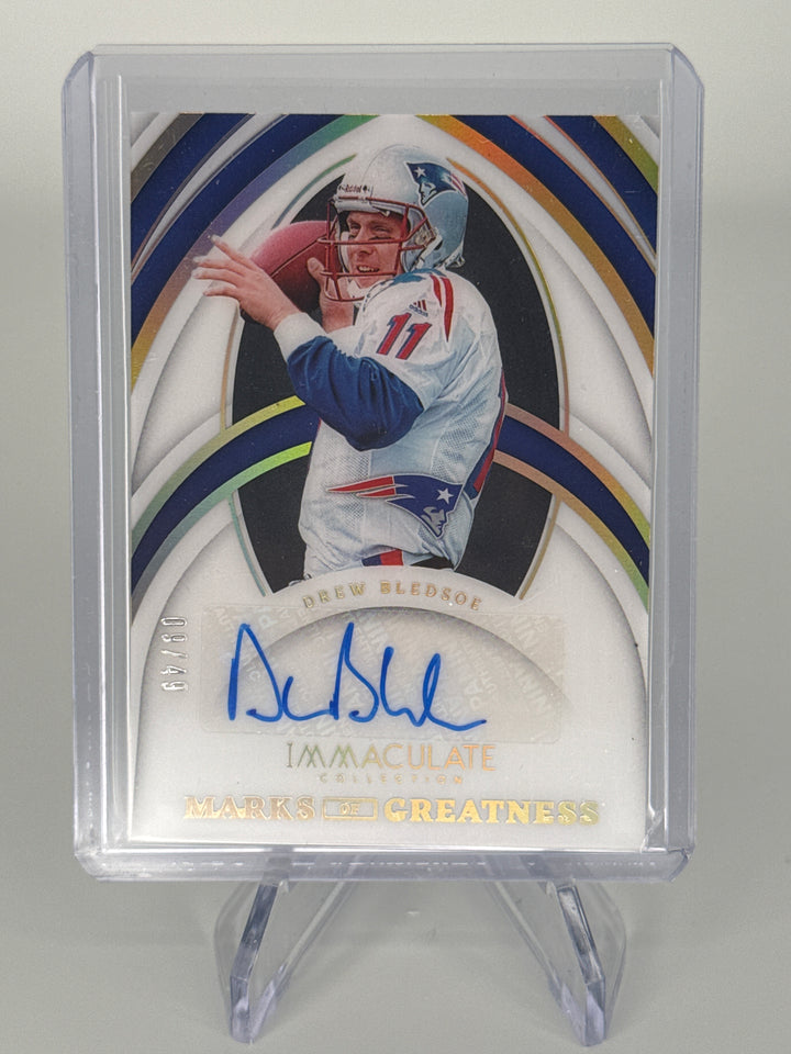 Drew Bledsoe 2022 Panini Immaculate Marks of Greatness Auto, 09/49