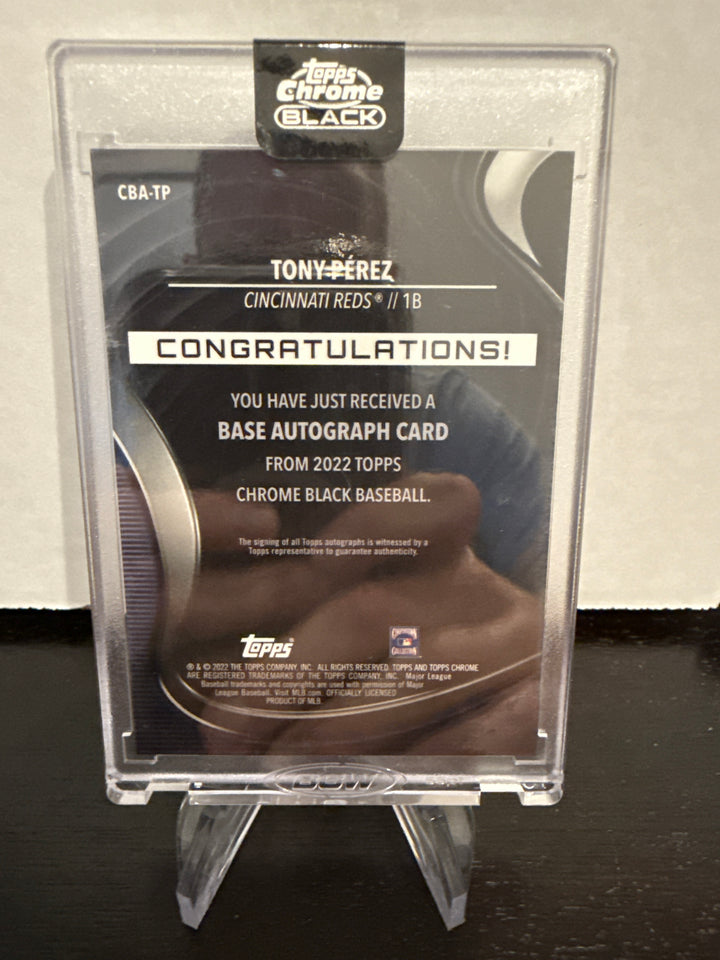 Tony Perez 2022 Topps Chrome Black Auto, 061/150