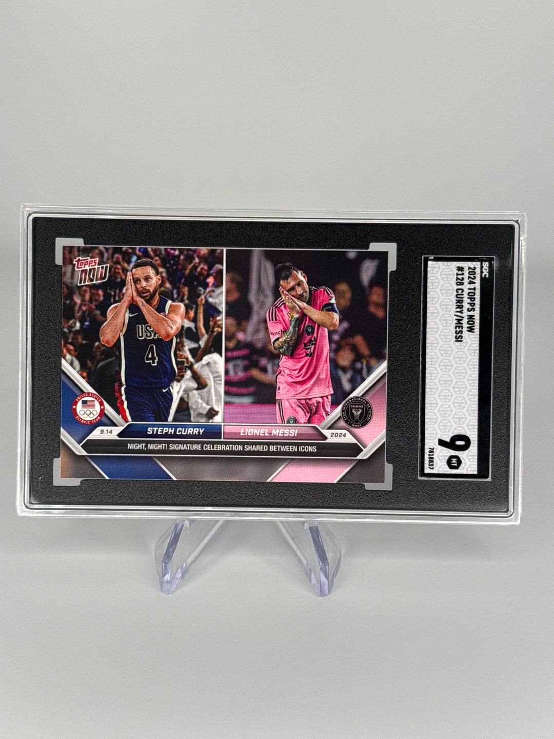 Stephen Curry/Lionel Messi 2024 Topps Now, SGC 9 Mint
