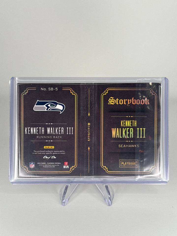 Kenneth Walker 2022 Panini Playbook Storybook 1/1 Shield
