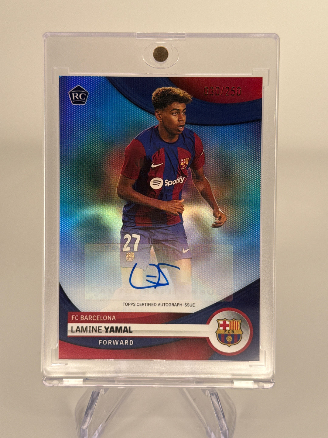 Lamine Yamal 2023-2024 Topps FCB Team Set Rookie Auto Blue, 030/250