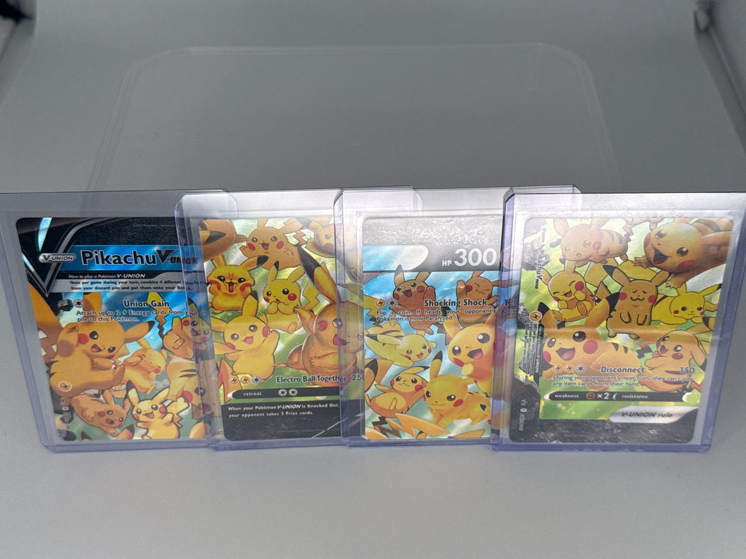Pokemon TCG 2021 Pikachu V-Union Black Star Promo, SWSH139-SWSH142, 4 Card Set