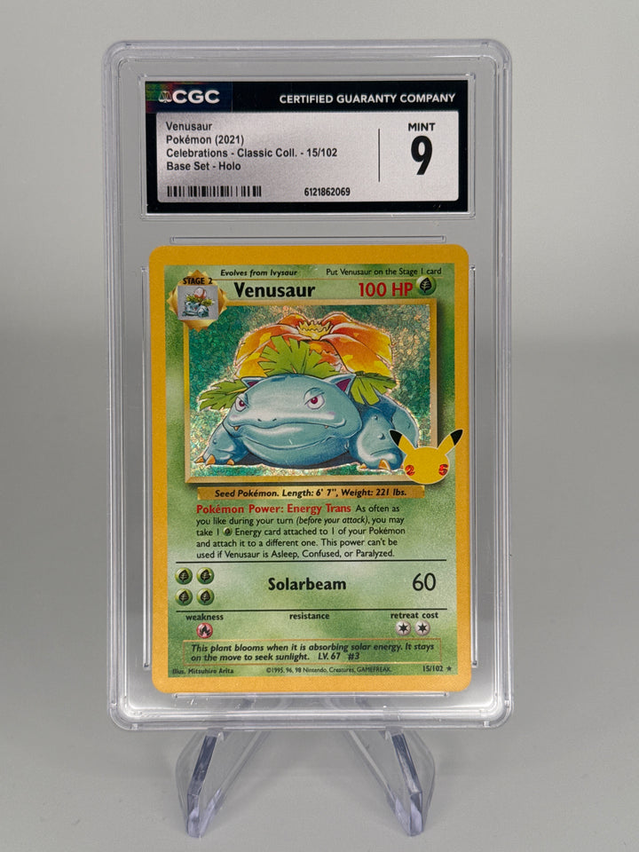 Pokemon TCG 2021 Venusaur Celebrations Classic Collection Holo, 15/102, CGC 9 Mint