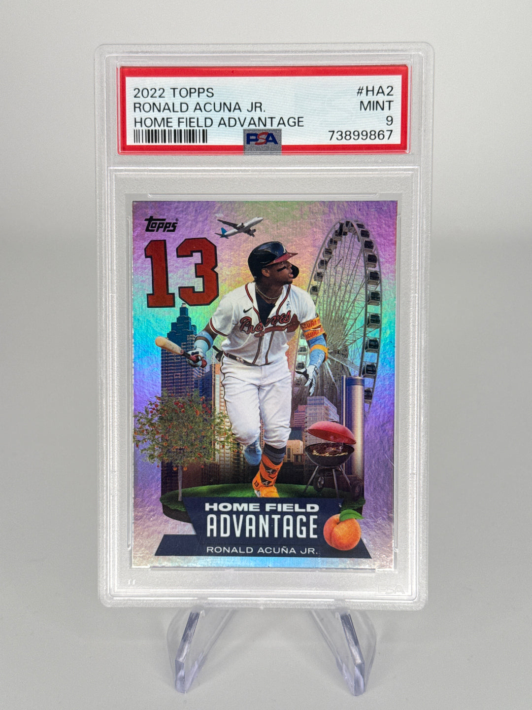 Ronald Acuna Jr. 2022 Topps Home Field Advantage SSP, PSA 9 Mint