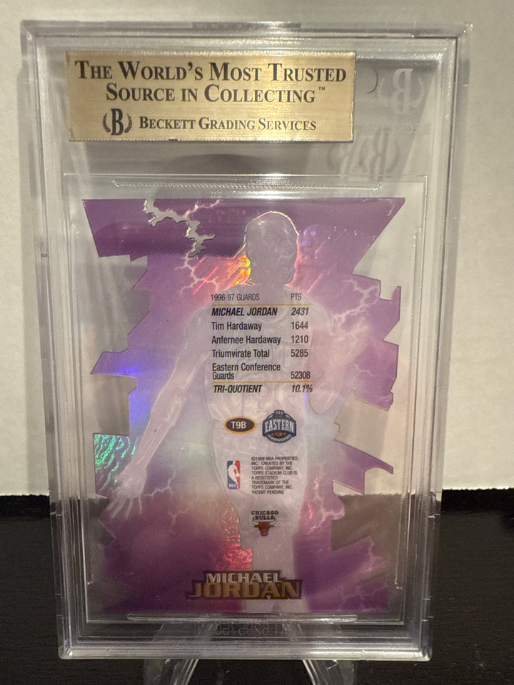 Michael Jordan 1997 Stadium Club Triumvirate Illuminator, BGS 10 Pristine
