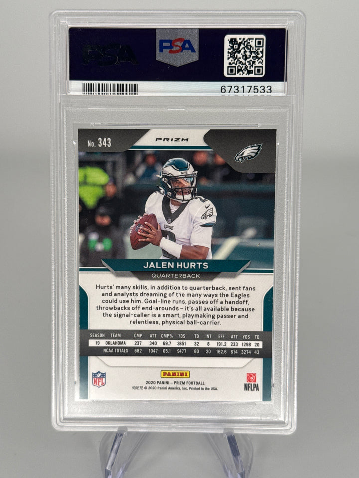 Jalen Hurts 2020 Panini Prizm Red/White/Blue Prizm Rookie, PSA 10 Gem Mint