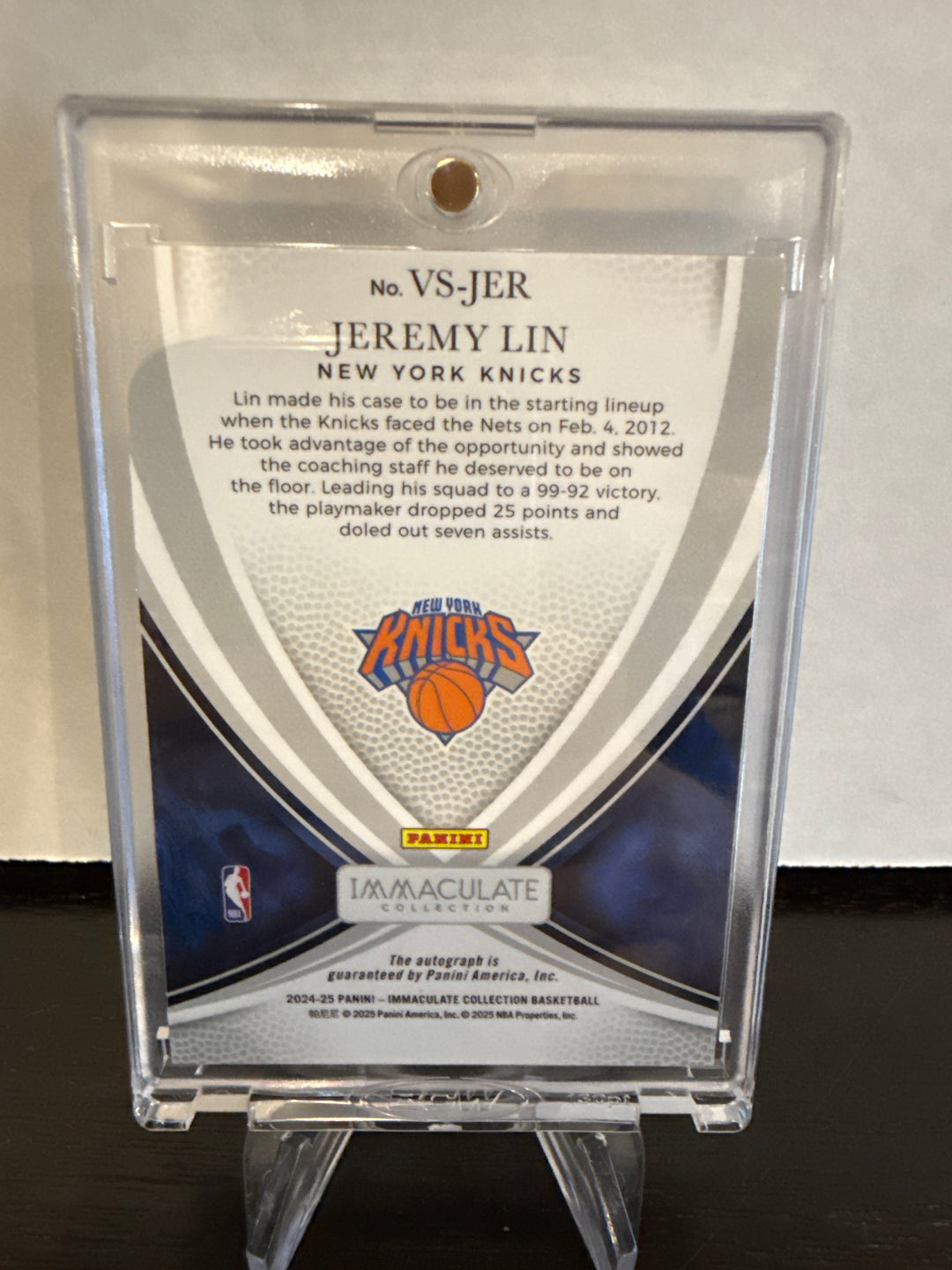 Jeremy Lin 2024-2025 Panini Immaculate Victory Auto, 39/49