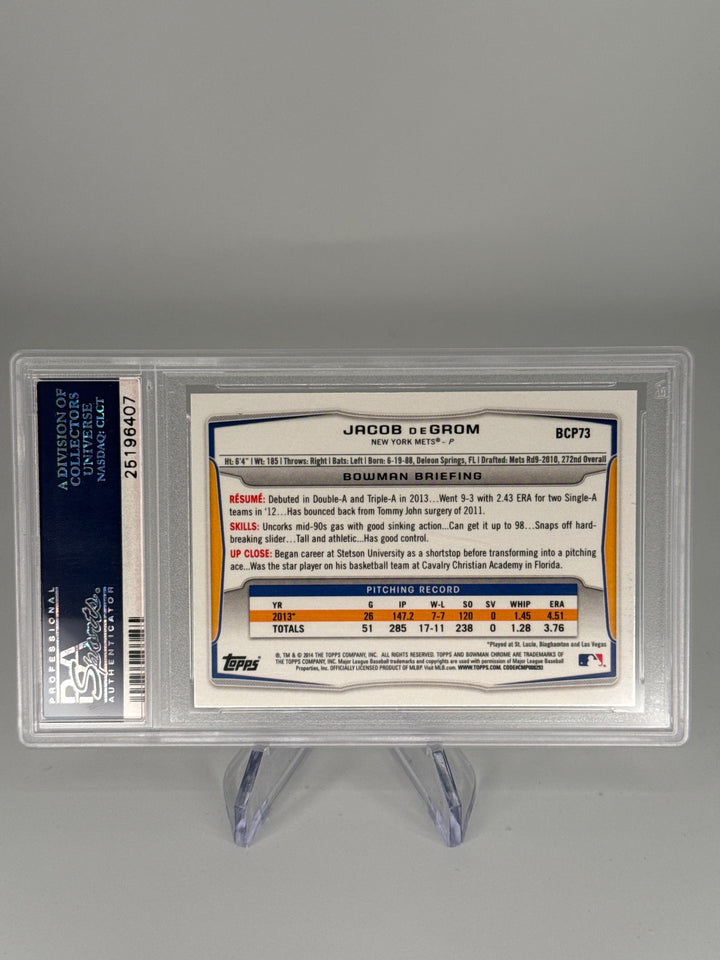 Jacob DeGrom 2014 Bowman Chrome Prospects 1st Bowman, PSA 10 Gem Mint