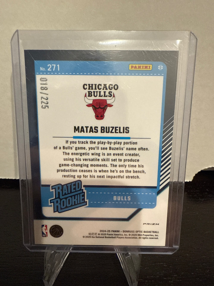 Matas Buzelis 2024 Panini Donruss Optic Rated Rookie Light Blue, 018/225