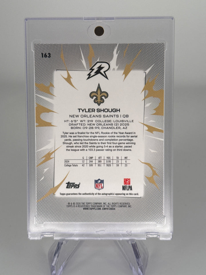 Tyler Shough 2025 Topps Resurgence Orange Refractor Rookie Auto, 22/25