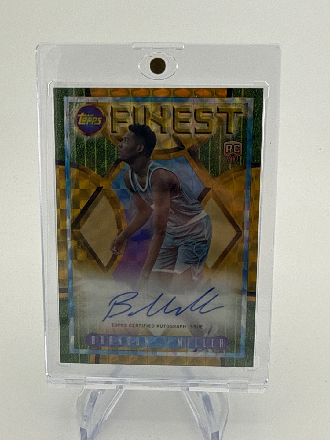 Brandon Miller 2023 Topps Finest Flashback Rookie Auto Gold, 07/50