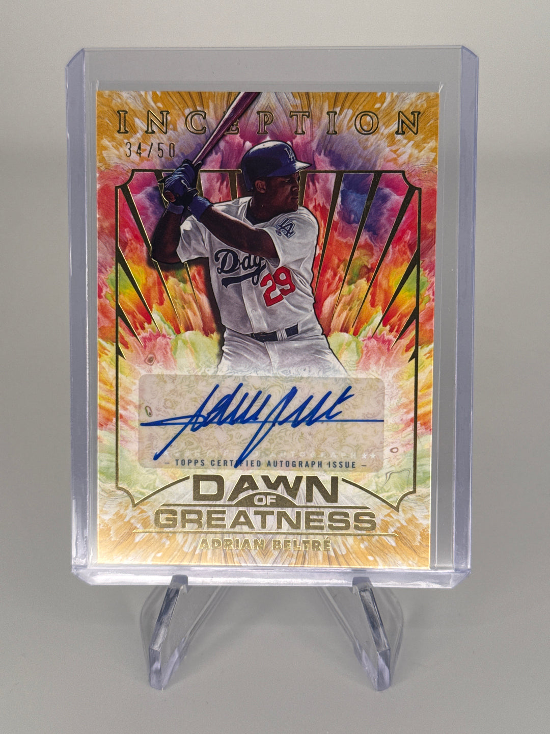 Adrian Beltre 2025 Topps Inception Dawn of Greatness Auto, 34/50